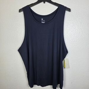 All IN Motion Men's Linear Mesh Tank Top  Navy Moisture Wicking Size XXL